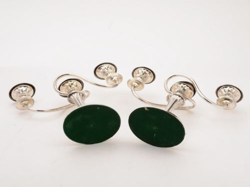 Pair of Georgian Style Silver Plated Candelabras Circa 1900