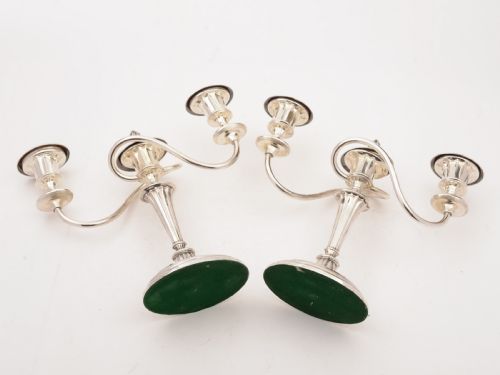 Pair of Georgian Style Silver Plated Candelabras Circa 1900