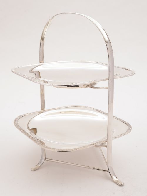 2 Tier Art Deco Cake Stand Circa 1930
