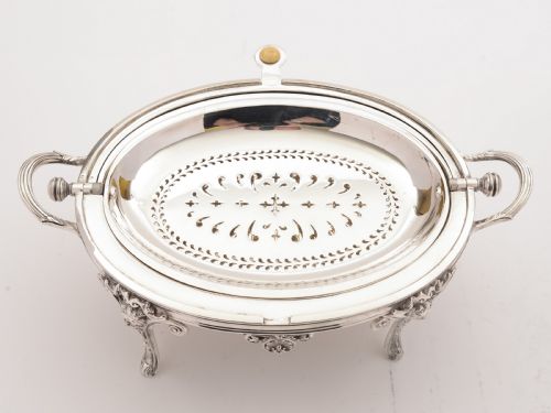 Victorian Silver Plated Rollover Dish Circa 1880