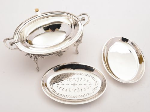 Victorian Silver Plated Rollover Dish Circa 1880