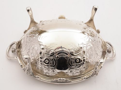 Victorian Silver Plated Rollover Dish Circa 1880