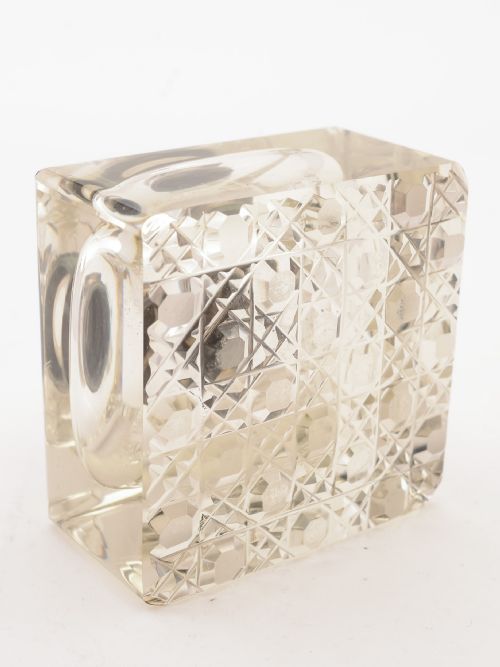 Large Edwardian Silver Topped Ink Pot Birmingham 1901