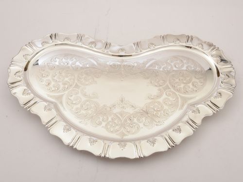 Victorian Shaped Silver Plated Tray Circa 1890