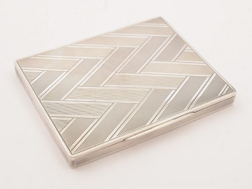 French Silver Art Deco Card Case Circa 1930