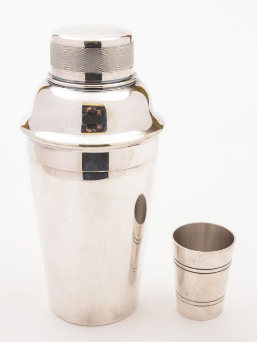 Art Deco Silver Plated Cocktail Shaker Circa 1930