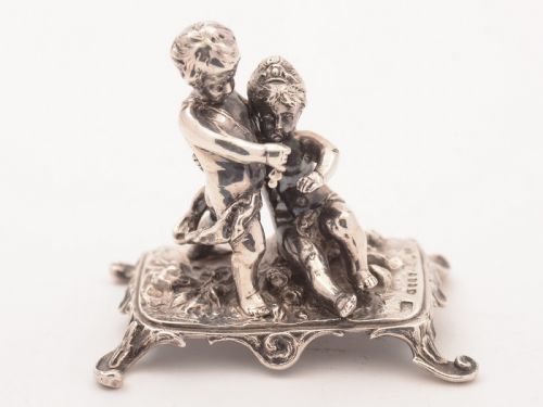 Victorian Silver Cherub Ornament London 1891