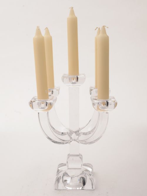 French Art Deco Glass Candelabra Circa 1930