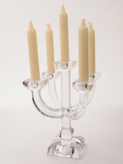 French Art Deco Glass Candelabra Circa 1930