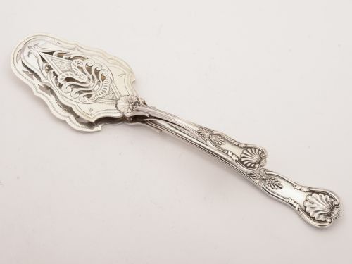 Pair of Victorian Kings Pattern Serving Tongs Circa 1890