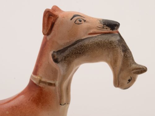 Pair of English Staffordshire China Dogs Circa 1860