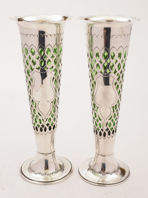 Pair of Large Silver Vases Birmingham 1903