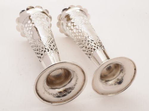 Pair of Large Silver Vases Birmingham 1903