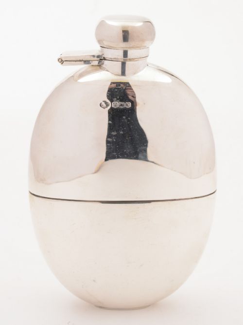 Large Silver Hip Flask Sheffield 1927