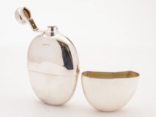 Large Silver Hip Flask Sheffield 1927