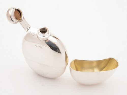 Large Silver Hip Flask Sheffield 1927