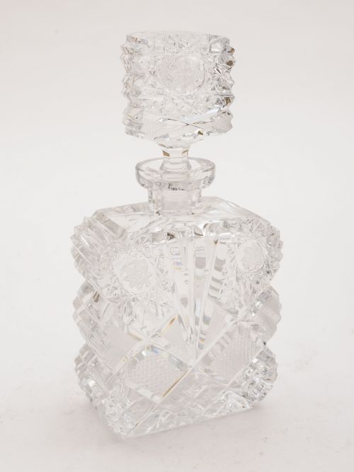 Bohemian Cut Glass Decanter and Glasses Circa 1930