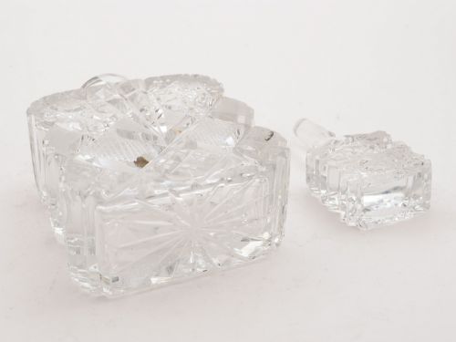 Bohemian Cut Glass Decanter and Glasses Circa 1930