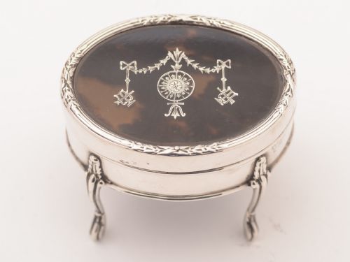 Edwardian Silver and Tortoise Shell Ring Box London 1908