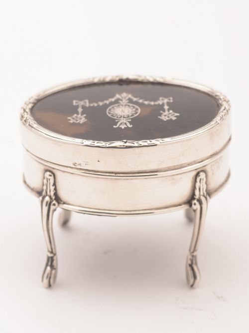 Edwardian Silver and Tortoise Shell Ring Box London 1908