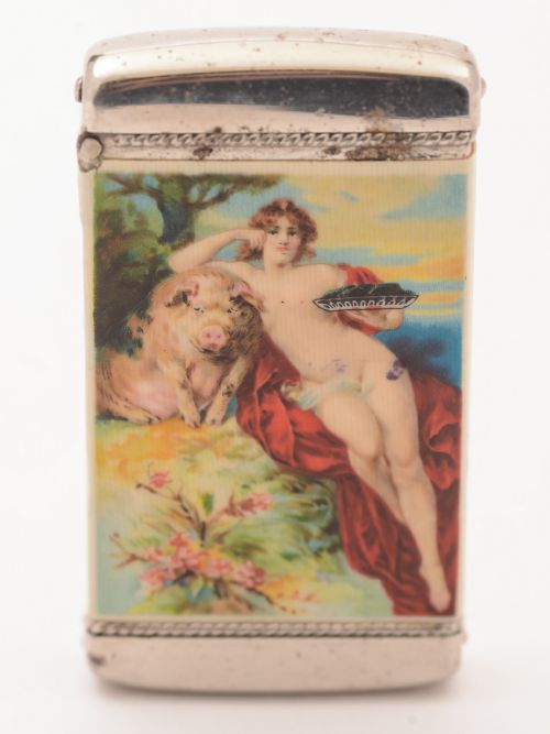 Advertising Plastic and Metal Vesta Circa 1920