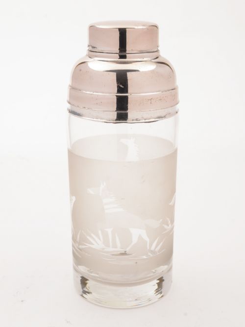 French Art Deco Glass Cocktail Shaker Circa 1930