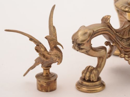 French Brass and Bronze Greek Revival Candelabras Circa 1870