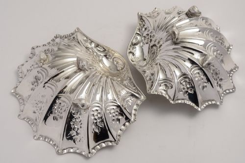 Victorian Silver Plate Shell Shaped Table Dishes Circa 1890