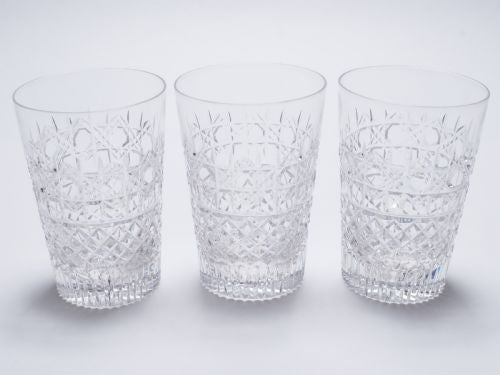 Set of 3 Edwardian Cut Glass Tumblers Circa 1905