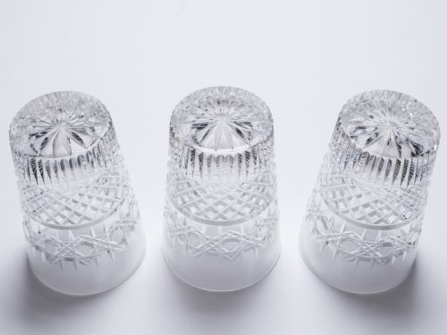 Set of 3 Edwardian Cut Glass Tumblers Circa 1905