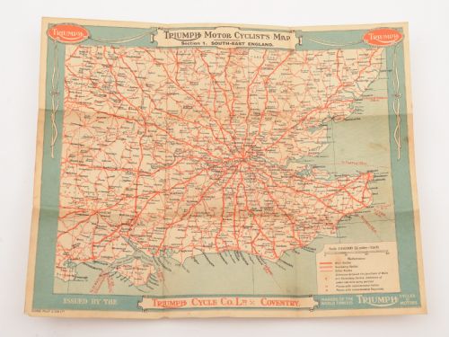 Set of Triumph Motorcycle Maps Circa 1930