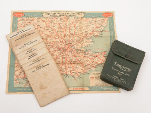 Set of Triumph Motorcycle Maps Circa 1930