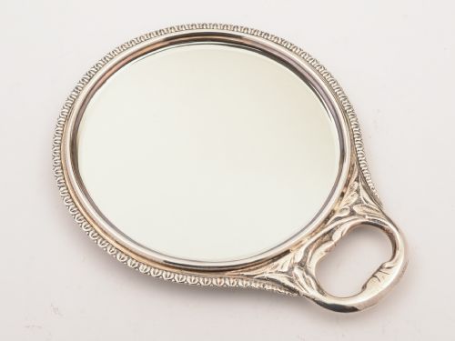 Edwardian Silver Angel Hand Mirror London 1902