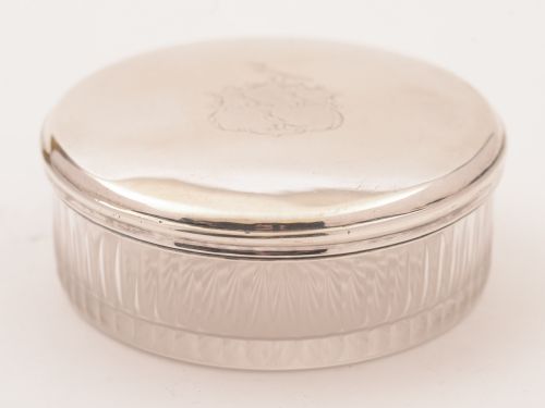 Glass Silver Topped Box Circa 1820