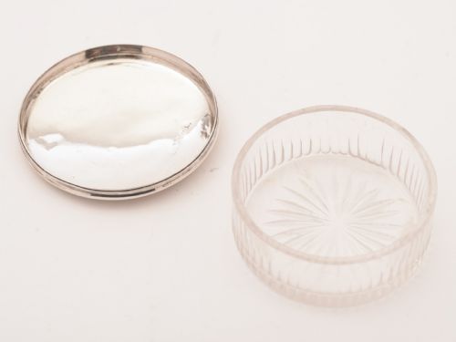 Glass Silver Topped Box Circa 1820