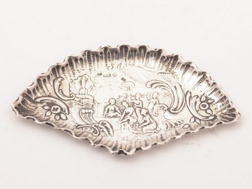 .800 Silver Fan Shaped Dish Circa 1900