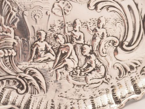 .800 Silver Fan Shaped Dish Circa 1900