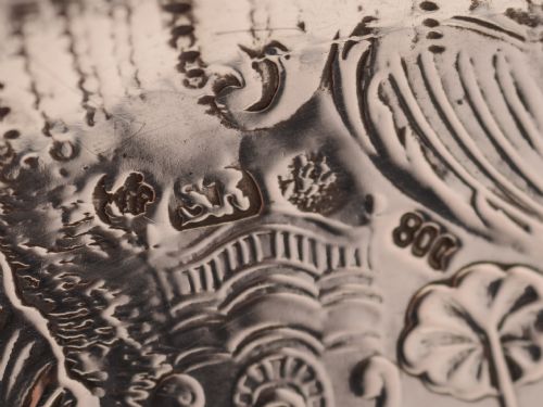 .800 Silver Fan Shaped Dish Circa 1900