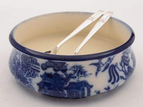 Royal Dalton Flow Blue Salad Bowl Circa 1900