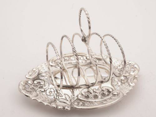Edwardian Silver Plated Toast Rack Circa 1905