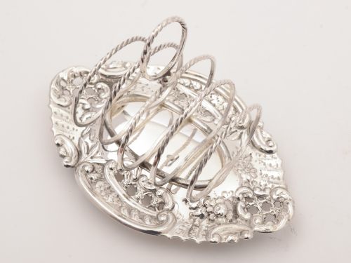 Edwardian Silver Plated Toast Rack Circa 1905