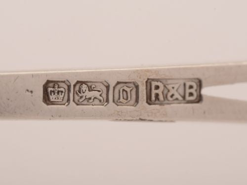 Edwardian Cased Pair of Silver Serving Spoons Sheffield 1906