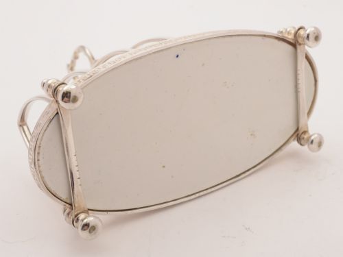 Victorian China and Silver Plated Toast Rack Circa 1890