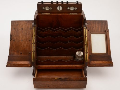 Edwardian Oak Document Box with Calendar Circa 1905