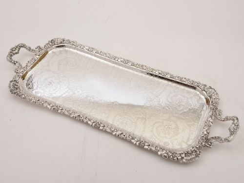 Silver Plated Oblong Serving Tray Circa 1920