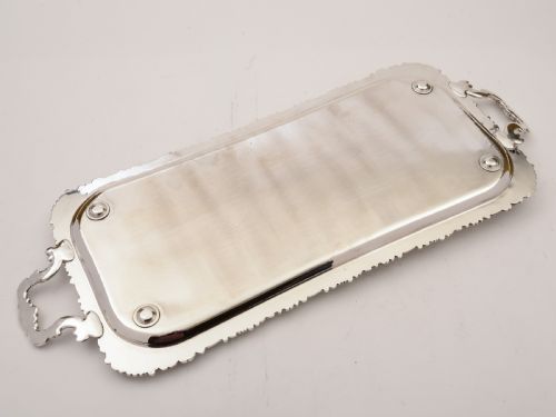 Silver Plated Oblong Serving Tray Circa 1920