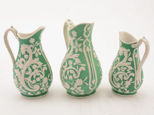 Victorian Set of 3 China Jugs Circa 1890