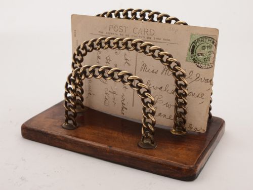Victorian Brass Chain Letter Rack Circa 1890