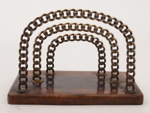 Victorian Brass Chain Letter Rack Circa 1890