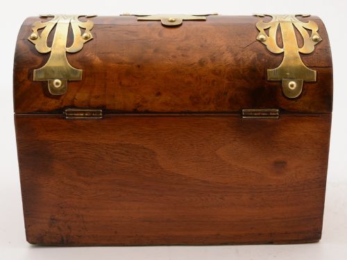 Victorian Walnut and Brass Tea Caddy Circa 1890